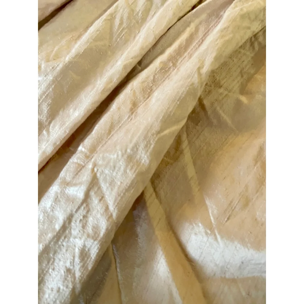 Vtg Anne Gish Pink Iridescent DeLorme Silk Twin Comforters Set of 2, 22” Ruffle